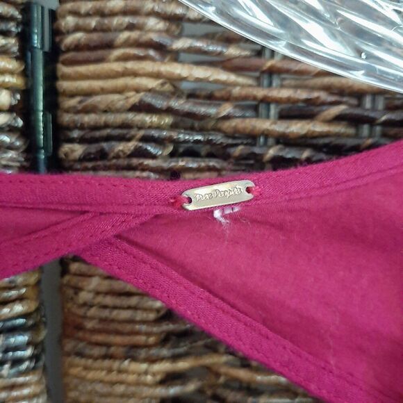 Free People Embroidered Austin Dress Long Sleeve Emma Boho Babydoll XS Fuchsia - Picture 8 of 9